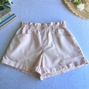 Women’s Sz S Light Pink Shorts Paperbag Front Pockets